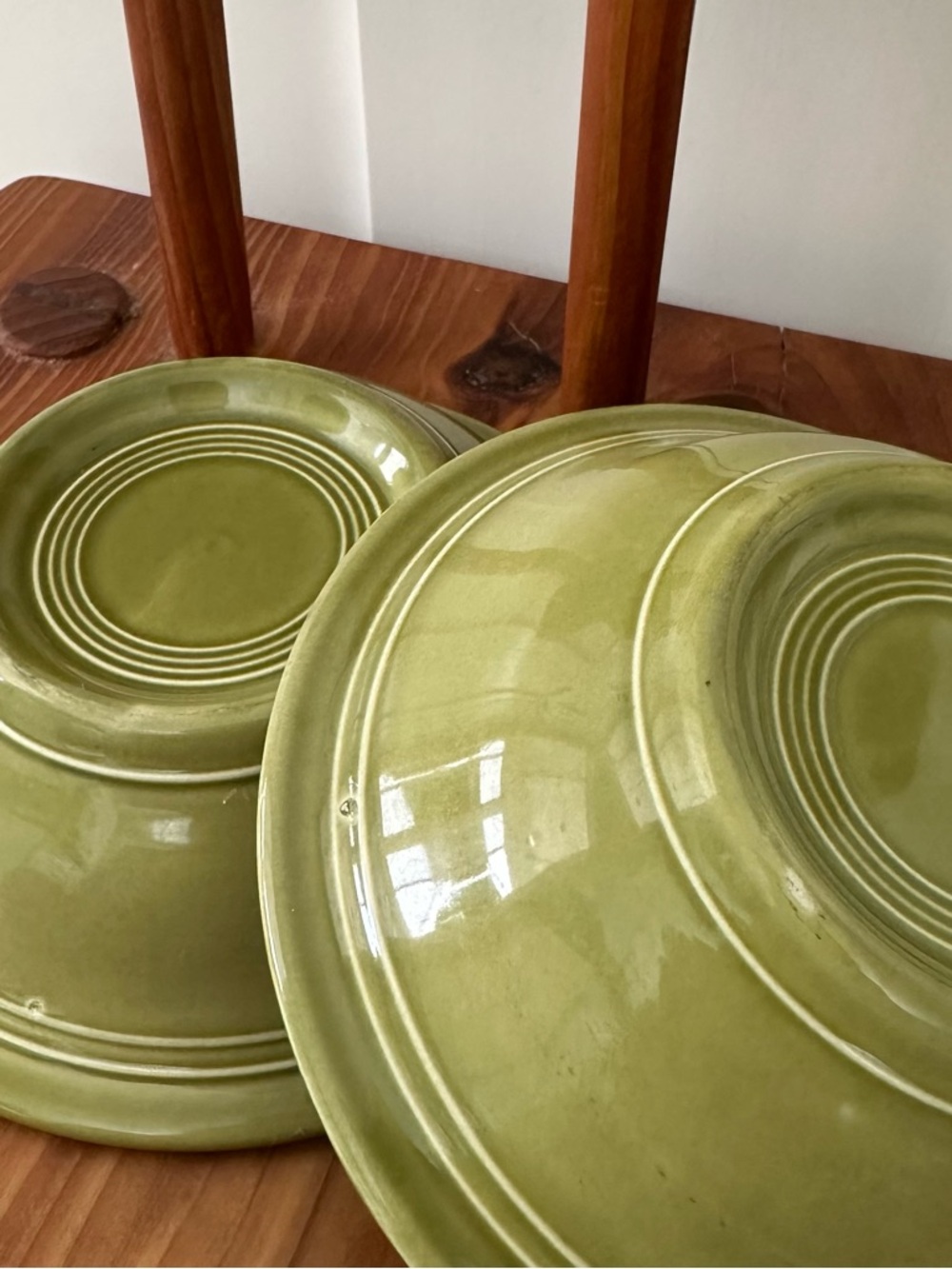 Set of 2 Vintage Fiesta Fiestaware Green Cereal Bowls 6.25" Homer Laughlin Retro - Picture 3 of 6